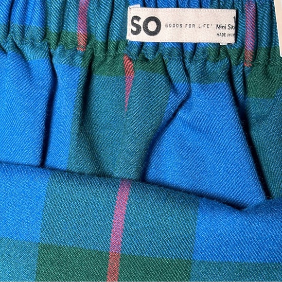 Blue Green Plaid Button Front Mini Skirt Women’s/Juniors Size 15 - Picture 5 of 7